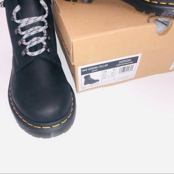 NWT Dr. Martens 1460 Serena Collar Faux Fur Lined Combat Boots size 10 - Picture 12 of 13